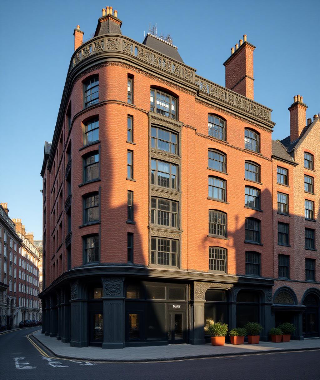 Stately professional view of London legal district near Charterhouse Square